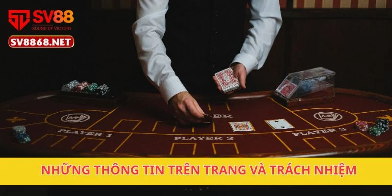 Miễn Trừ Trách Nhiệm 3 Những thông tin trên trang và trách nhiệm